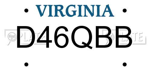D46QBB Virginia License Plate