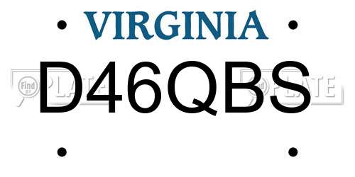 D46QBS Virginia License Plate