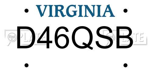 D46QSB Virginia License Plate