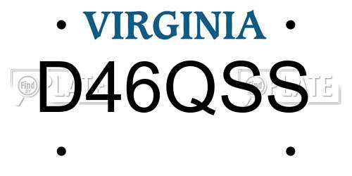 D46QSS Virginia License Plate