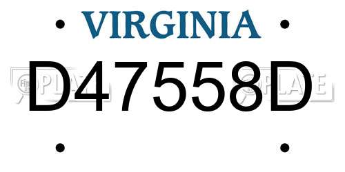 D47558D Virginia License Plate