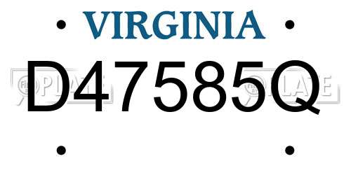D47585Q Virginia License Plate