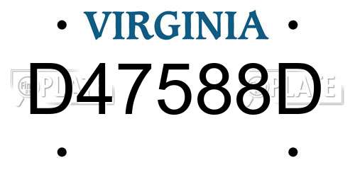 D47588D Virginia License Plate
