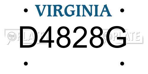 D4828G Virginia License Plate
