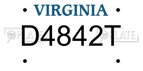 D4842T Virginia License Plate