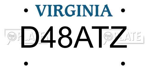 D48ATZ Virginia License Plate