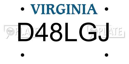 D48LGJ Virginia License Plate