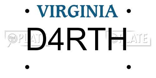 D4RTH Virginia License Plate