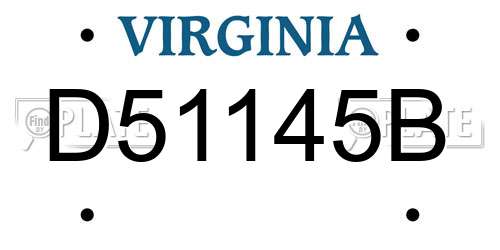 D51145B Virginia License Plate