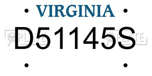 D51145S Virginia License Plate