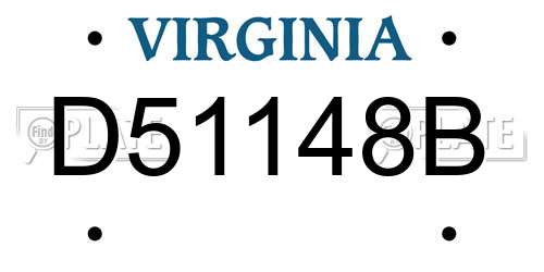 D51148B Virginia License Plate