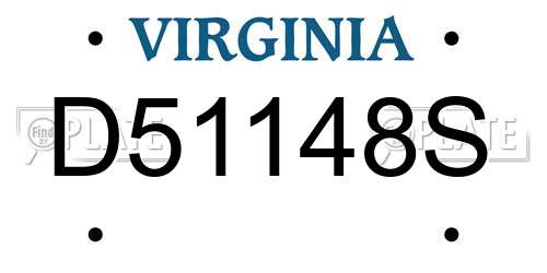 D51148S Virginia License Plate