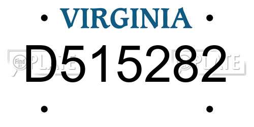 D515282 Virginia License Plate