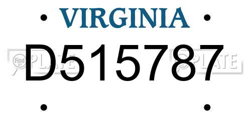 D515787 Virginia License Plate