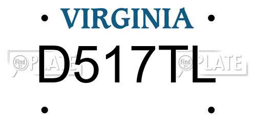 D517TL Virginia License Plate