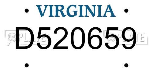 D520659 Virginia License Plate