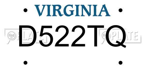 D522TQ Virginia License Plate