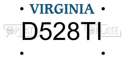 D528TI Virginia License Plate