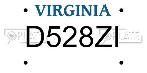 D528ZI Virginia License Plate