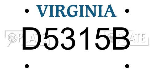D5315B Virginia License Plate