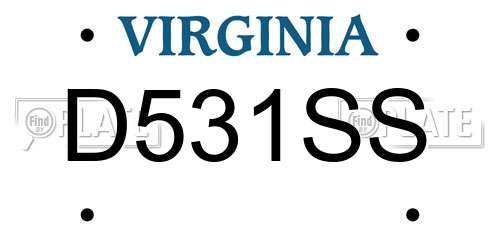 D531SS Virginia License Plate