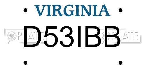 D53IBB Virginia License Plate