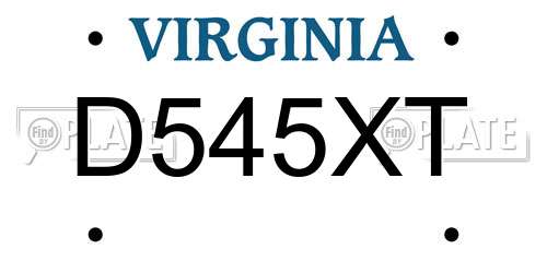 D545XT Virginia License Plate