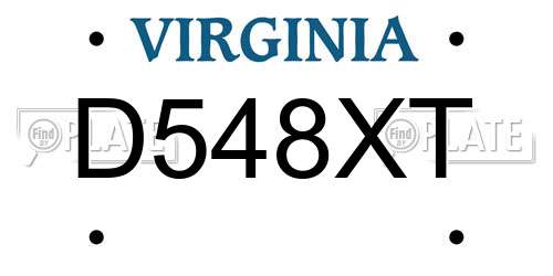D548XT Virginia License Plate