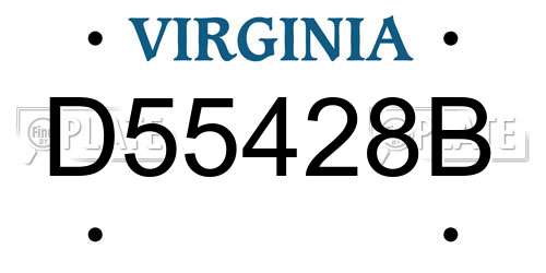 D55428B Virginia License Plate