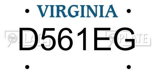 D561EG Virginia License Plate