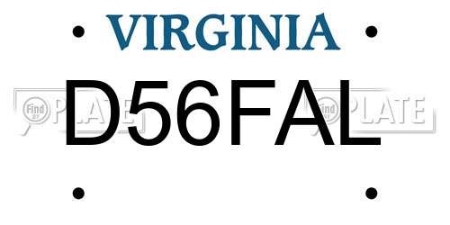 D56FAL Virginia License Plate