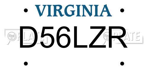 D56LZR Virginia License Plate