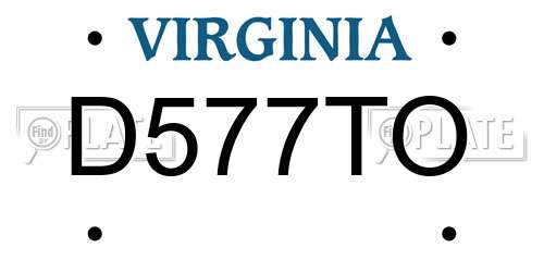 D577TO Virginia License Plate