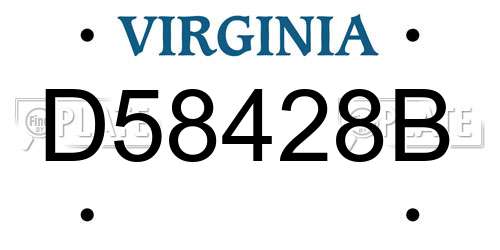 D58428B Virginia License Plate