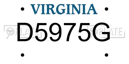 D5975G Virginia License Plate