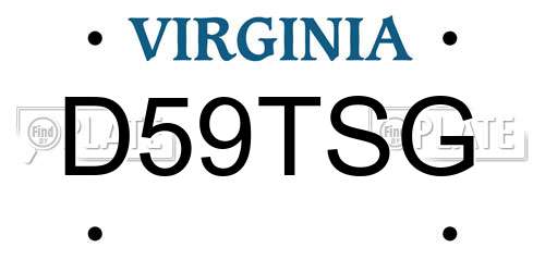 D59TSG Virginia License Plate