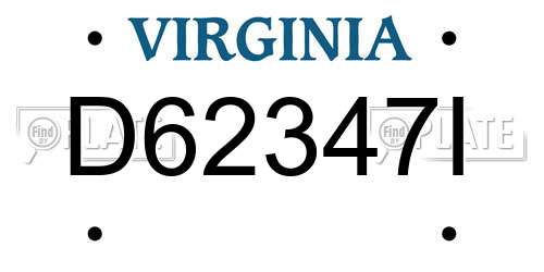 D62347I Virginia License Plate