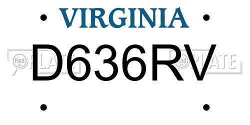 D636RV Virginia License Plate