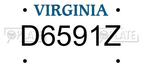 D6591Z Virginia License Plate