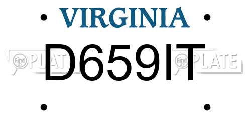 D659IT Virginia License Plate