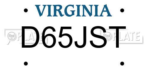 D65JST Virginia License Plate