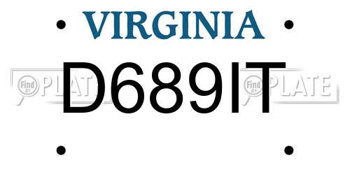 D689IT Virginia License Plate