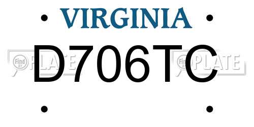 D706TC Virginia License Plate