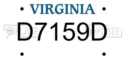 D7159D Virginia License Plate