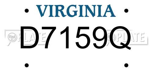 D7159Q Virginia License Plate