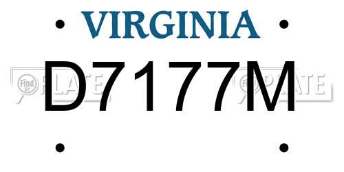 D7177M Virginia License Plate