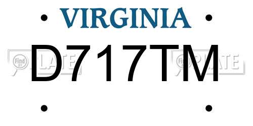 D717TM Virginia License Plate