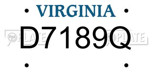 D7189Q Virginia License Plate