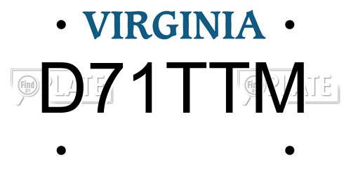 D71TTM Virginia License Plate