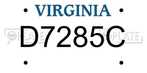 D7285C Virginia License Plate